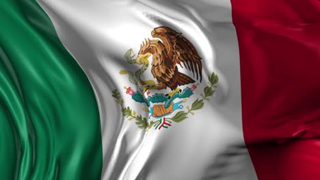 beautiful 3d animation of the mexico flag in loop mode