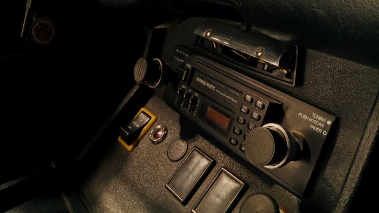 Car interior with radio