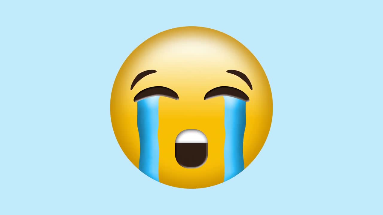 emoji llorando con lágrimas corriendo