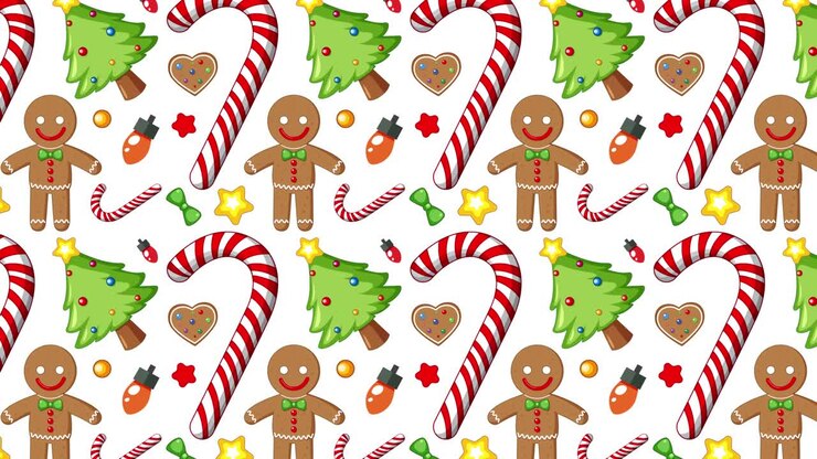 Colorful Christmas icons in seamless animation