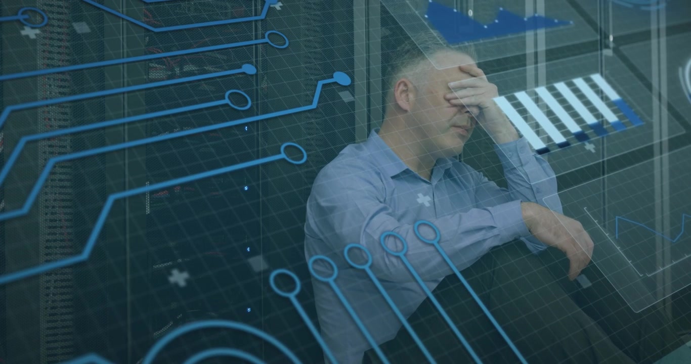 Animation of text with globe and network of connections
