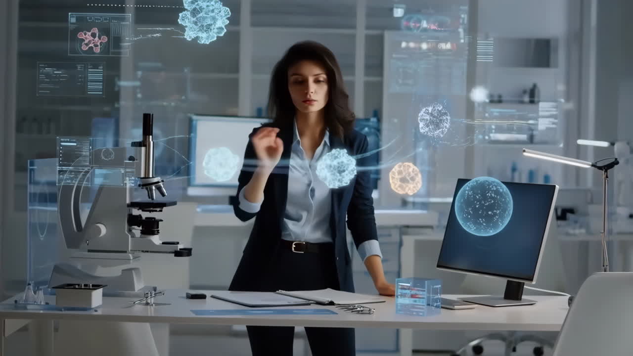 científico trabajando en un laboratorio moderno