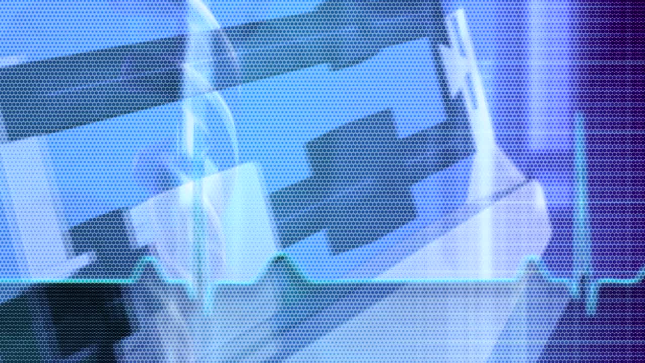 컴퓨터에 의해 생성된 애니메이션 모션 배경은 과학 생물학, 원자, 분자, 입자, 유전자, dna를 보여줍니다.