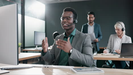 Call-Center,-Orador-Y-Hombre-De-Negocios