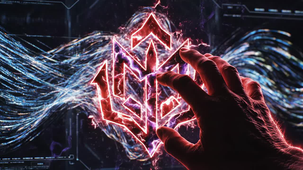 Futuristic Technology Interface with Hand Interaction