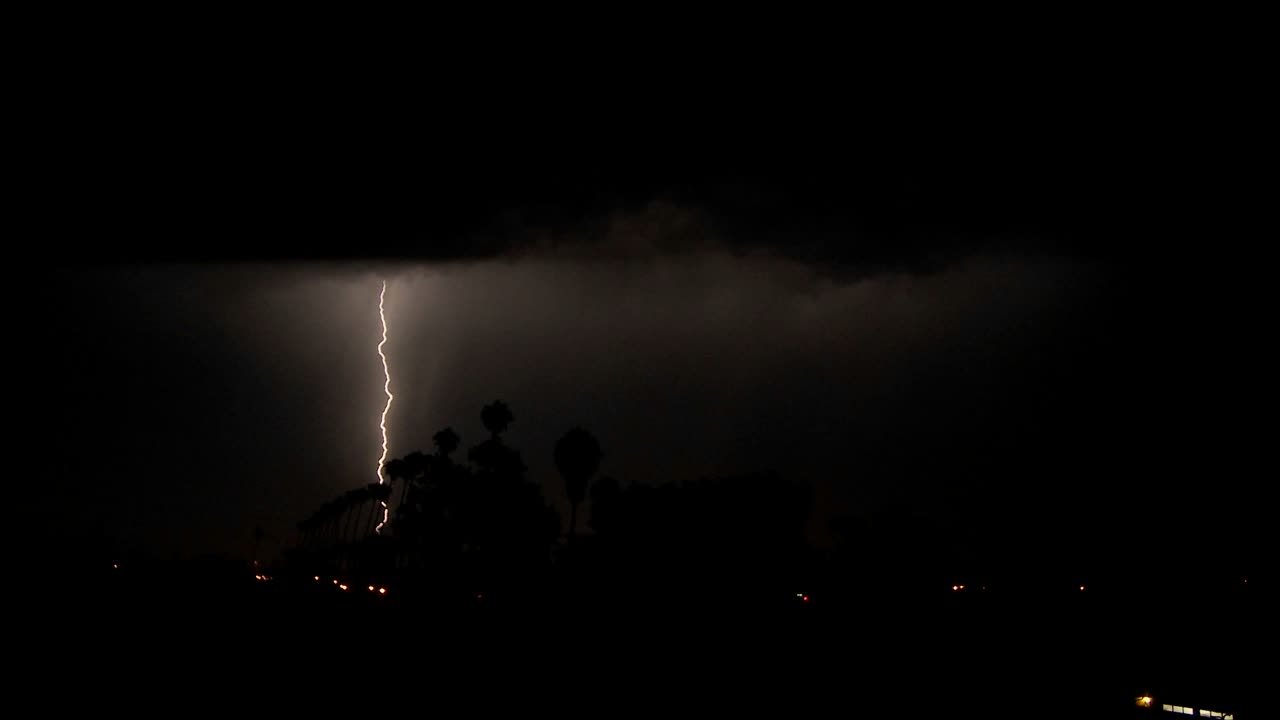 Lightning strikes during a thunderstorm 2