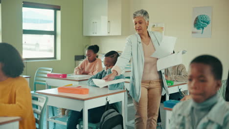 classroom scene with teacher and students