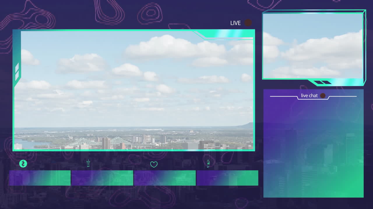 Animation of data processing over screens