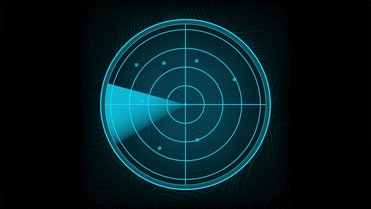 radar realista en la búsqueda. pantalla de radar con los objetivos. ilustración de stock.