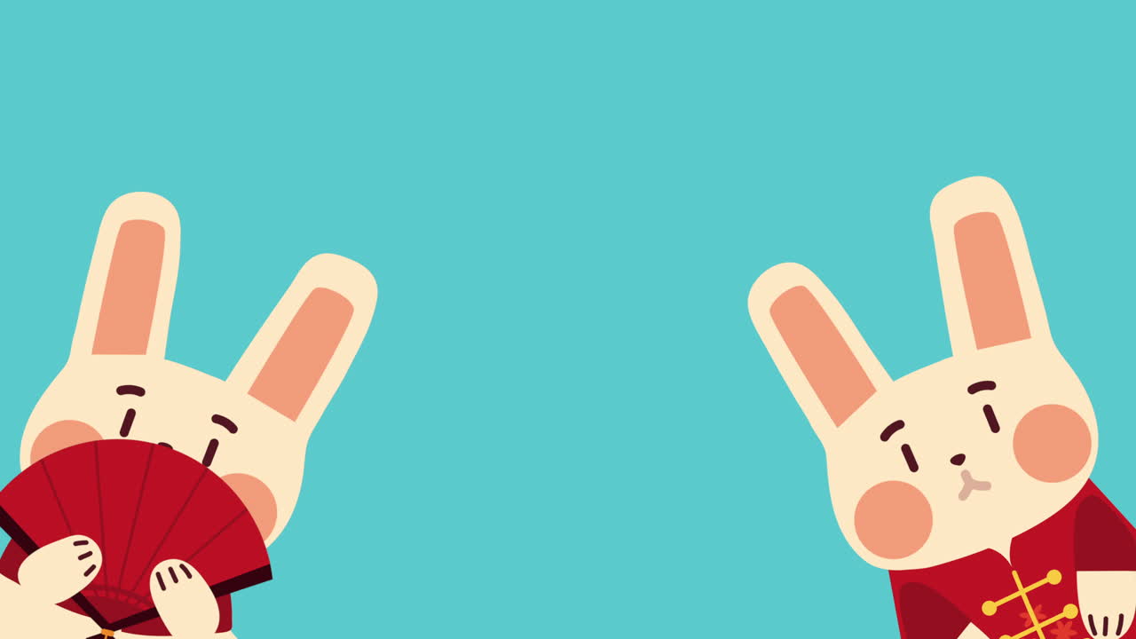 중국어 토끼 커플 애니메이션