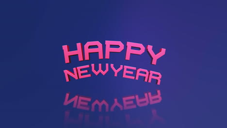 texto de feliz año nuevo moderno y colorido en un degradado azul intenso