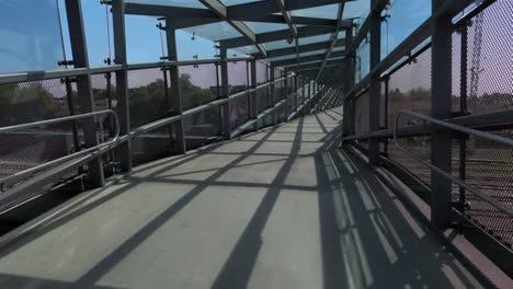 pedestrian bridge to cross the railway osijek , croatia