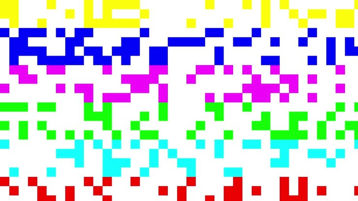 Segnale di quadrati digitali multicolore