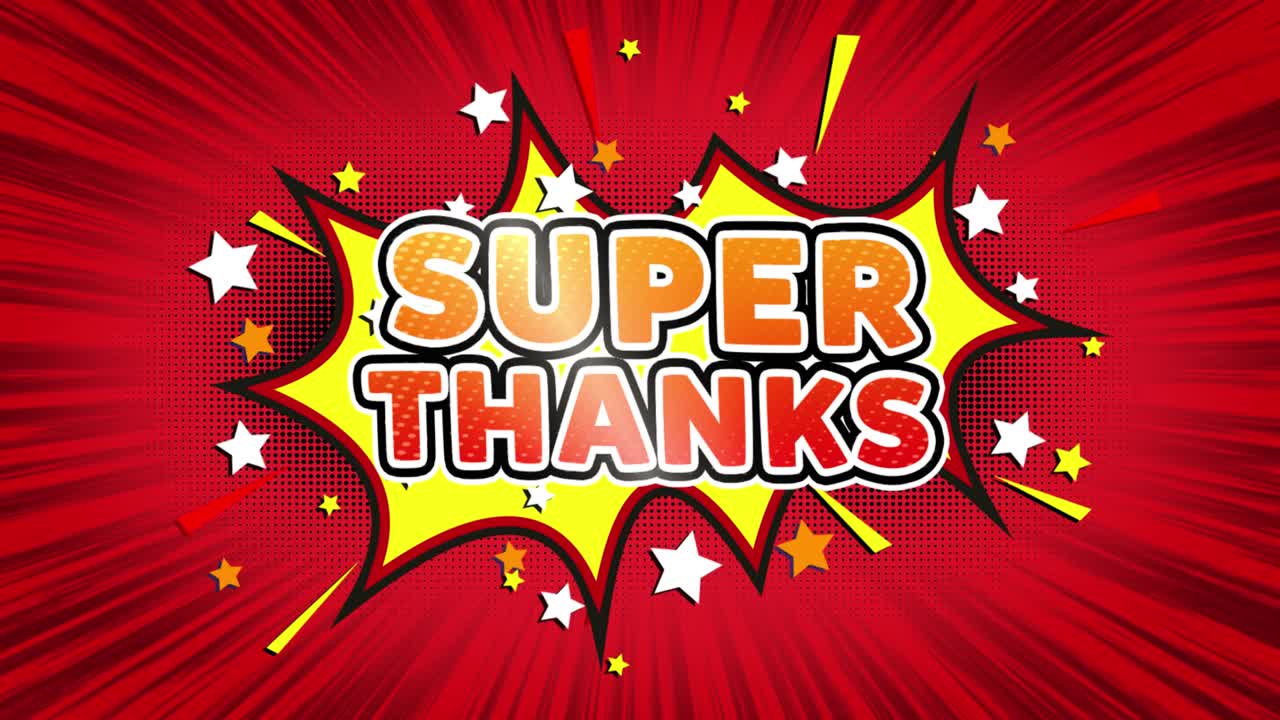Super Thanks Comic Style Graphic