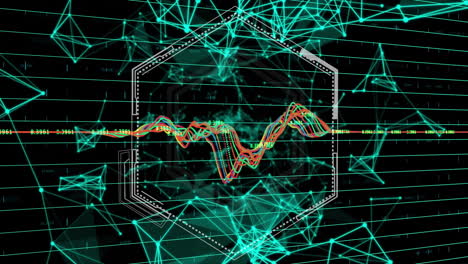 animación del procesamiento de datos a través de una red de conexiones sobre fondo negro