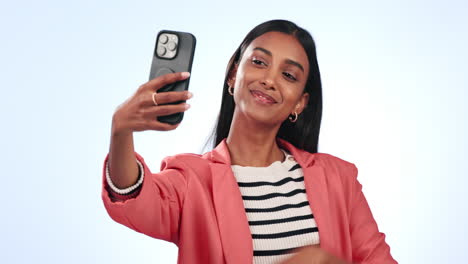 fashion, happy woman or influencer taking selfie