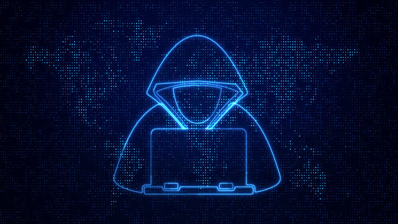 Hacker Silhouette with Laptop