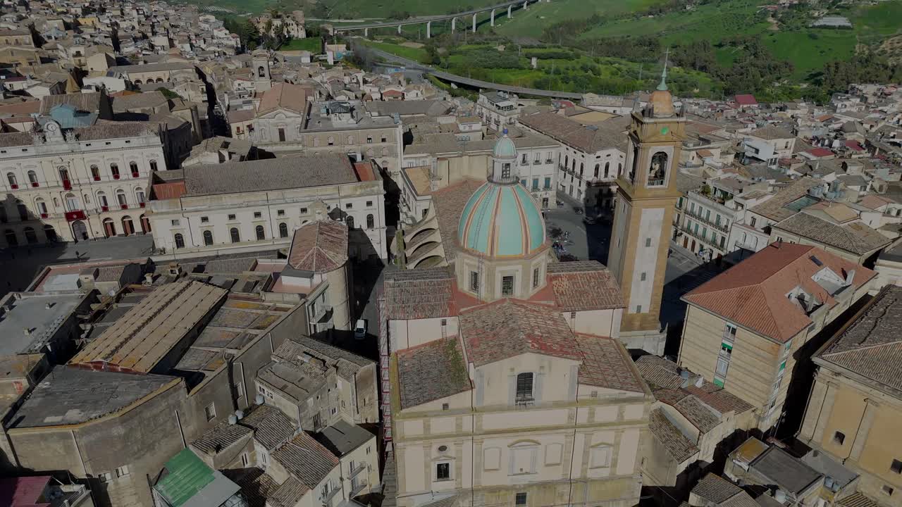 Caltagirone’s cathedral round shooting from a drone