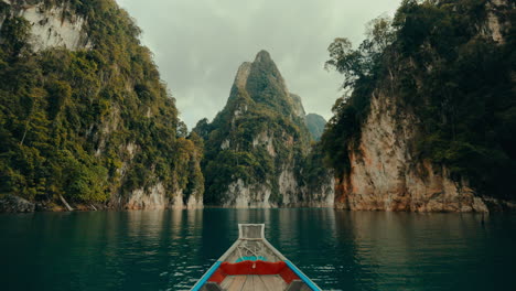 boat trip through a picturesque mountain lake