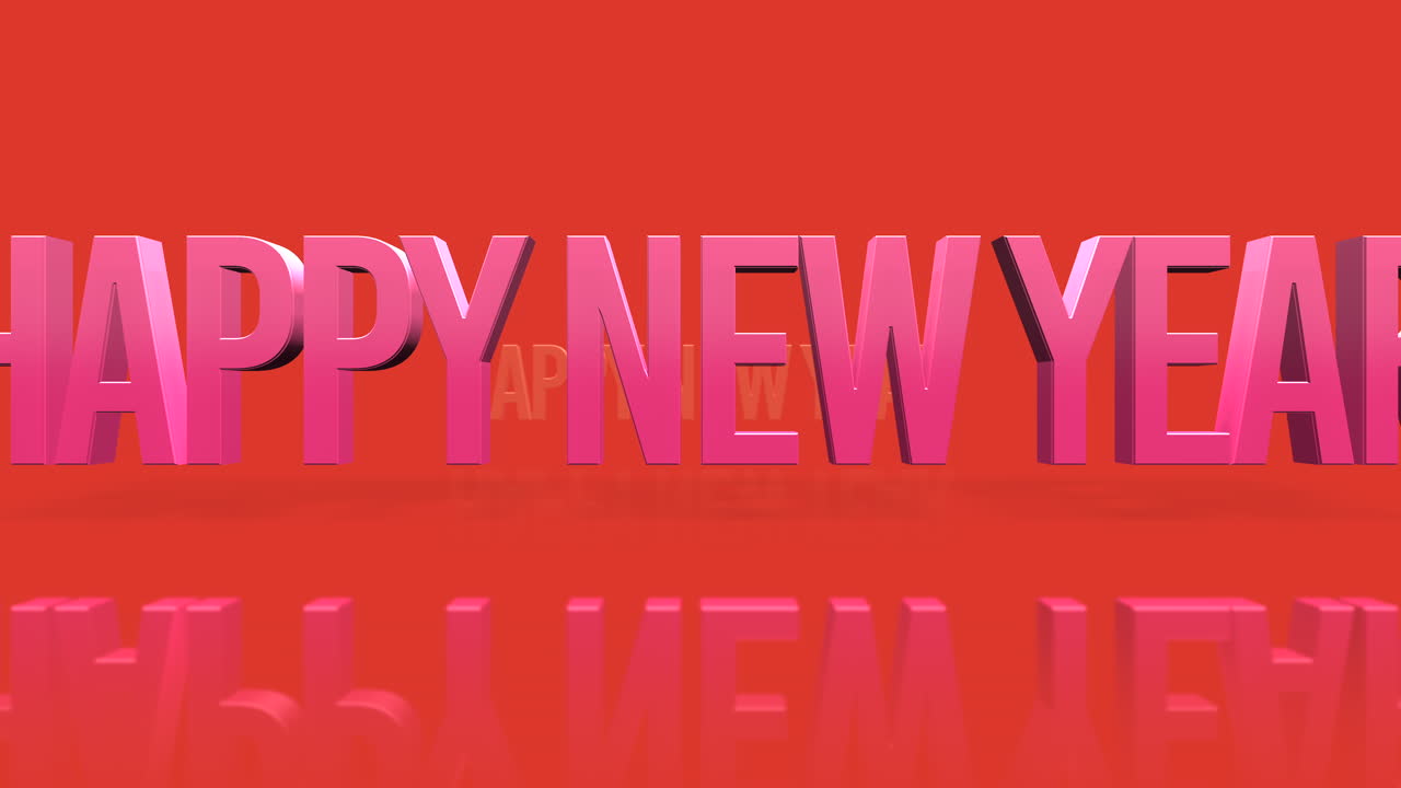 texto de feliz año nuevo rodante en degradado rojo