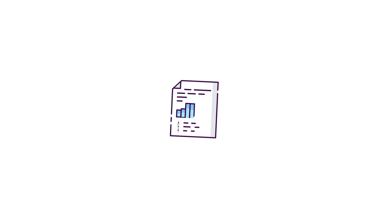Animated Donut Chart Transforms into Financial Report Document