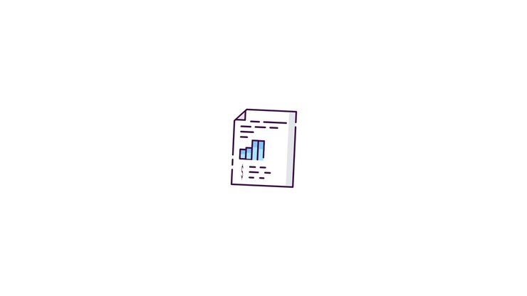 Animated Donut Chart Transforms into Financial Report Document