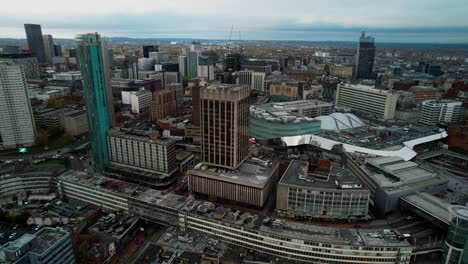 birmingham, england downtown city business district buildings - aerial