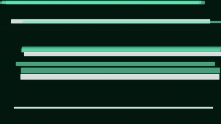 Abstract Motion Graphic with Horizontal Green and White Lines