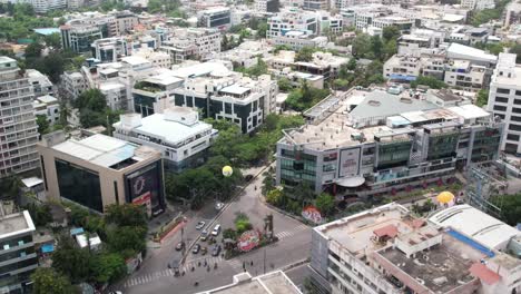 Hyderabad,-India's-Banjara-Hills-main-road-seen-from-above