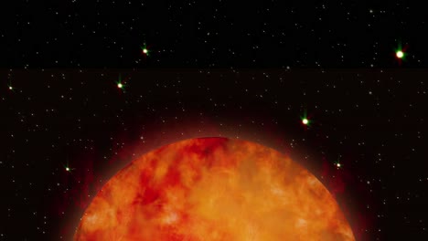 estrella solar en el espacio ultraterrestre con llamas y erupciones solares - movimiento lento hacia el sol