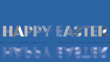 rolling happy easter text on blue gradient