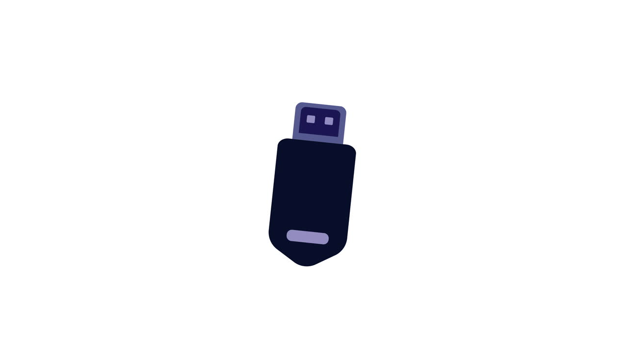Animeret USB-flashdrev med hætte, der åbner og lukker