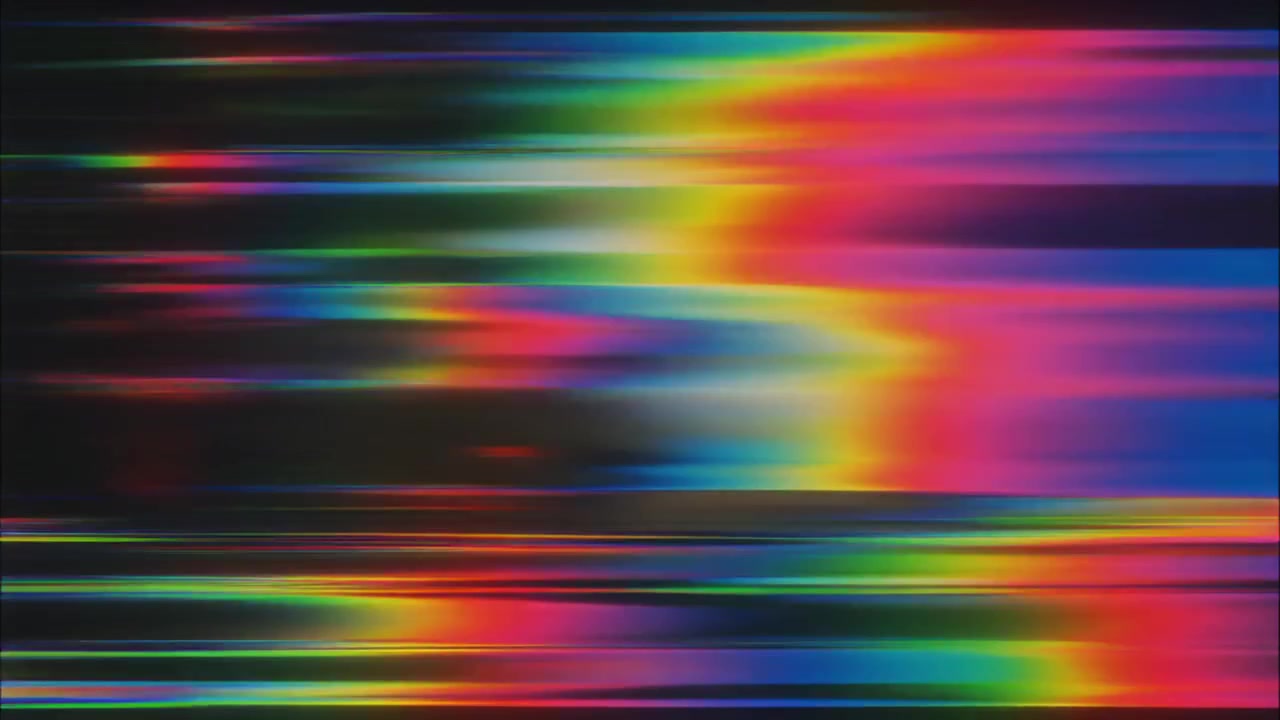 Abstract Digitaal Glitch Effect met Kleurrijke Horizontale Lijnen