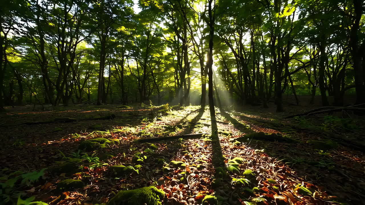 rayos de sol en un bosque