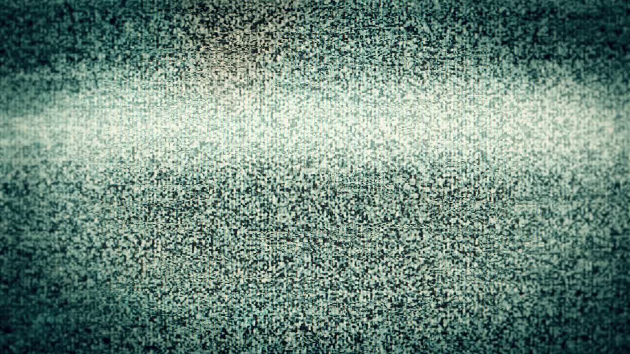 Eerie Silhouette Appearing in TV Static with Glitch Effects