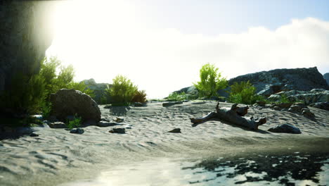 Landscape-of-Ocean-and-rocky-cliff