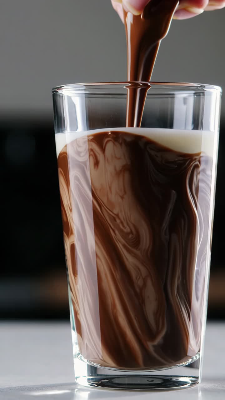 Versare il latte al cioccolato