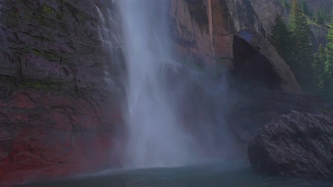 telluride bridal veil falls waterfall colorado landscape static shot slow mist spray box canyon view wind cliffside 4wd hiking black bear pass board blue sky usa pond swim powerhouse summertime cool