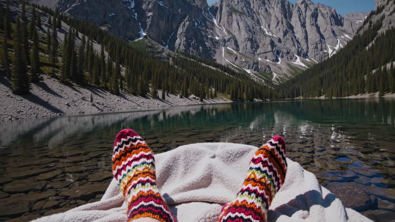 Relax in riva a un lago di montagna