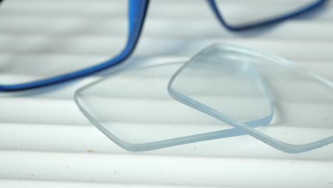 close-up of eyeglasses lenses and frames