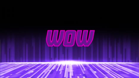 Animation-of-the-word-Wow-on-video-computer-game-screen