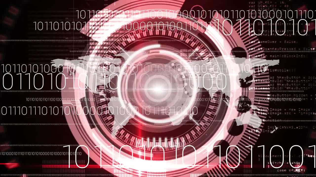 animación digital de la pantalla de la interfaz y el mapa 4k