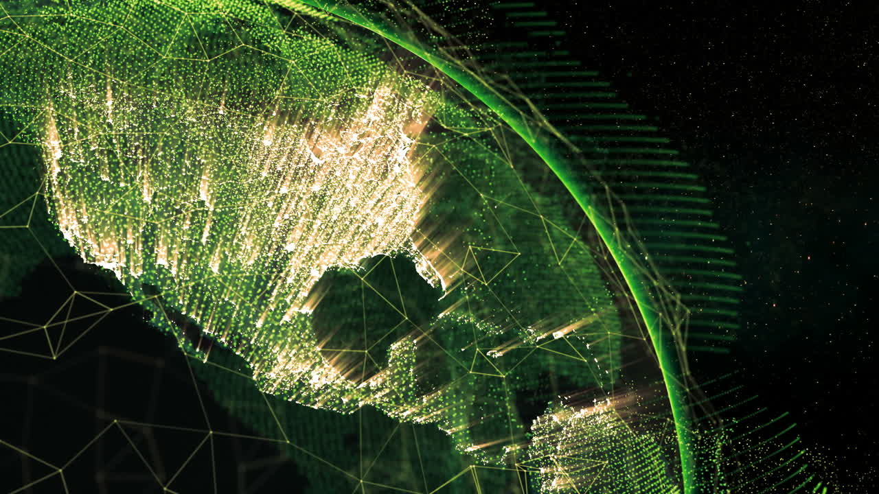 Close up of the Earth turning on itself