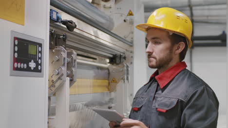 engineer working at polyethylene factory