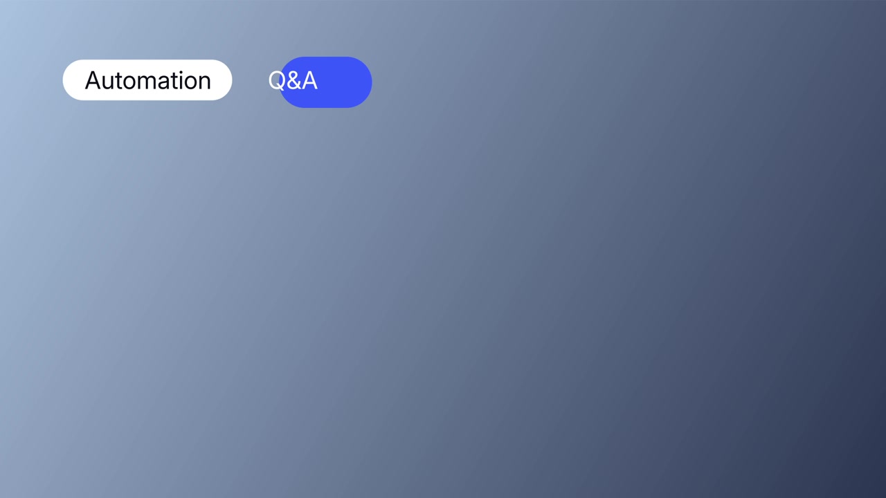 Digital Presentation Interface Showing Automation and Q&A Sections