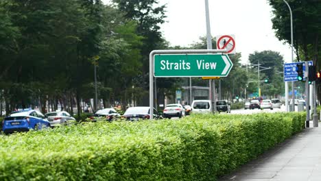 straits view street sign in singapore