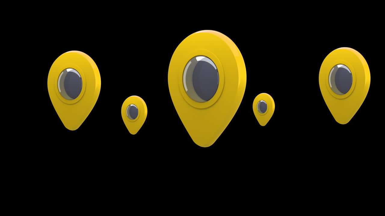 alfileres amarillos del mapa 4k