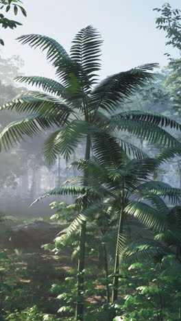 tropical rainforest with palm trees