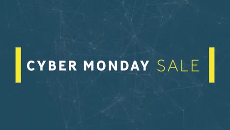 Animación-Del-Texto-De-Venta-Del-Cyber-Monday-A-Través-De-Redes-De-Conexiones.