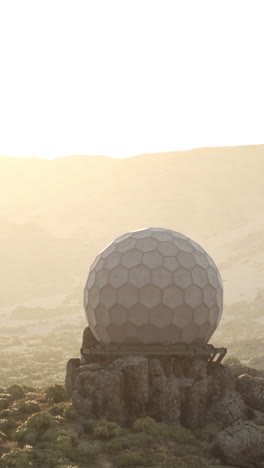 radar antenna on a hilltop